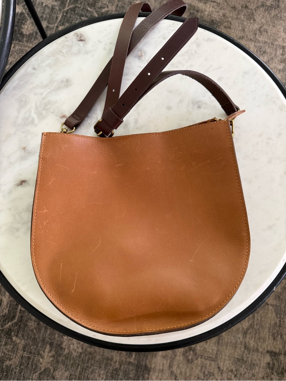Madewell Leather Saddle Crossbody Bag - Brown - Picture 2 of 4